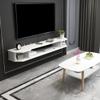 Floating Shelf, Wall-Mounted TV Cabinet Organizer, Living Room Solid Wood Background Wall Decorative Shelf, Hanging Wall Set-top Box Shelf, Open Design/White / 90cm view 3