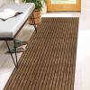 2' x 23' Runner Rugs with Rubber Backing, Indoor Outdoor Utility Carpet Runner Rugs, Stripe Brown, Can Be Used as Aisle for The RV and Boat, Laundry Room and Balcony view 1