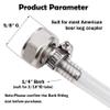 2PCS Keg Coupler Barb Connector,5/8"G Threadx1/4" Tailpiece Nipple Fitting view 2