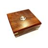 Antique Nautical Square Sundial Engrave Compass 3" Brass Navigation Compass with Wooden Box view 2