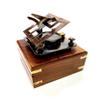 Antique Nautical Square Sundial Engrave Compass 3" Brass Navigation Compass with Wooden Box view 3