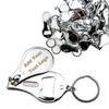 100pcs Personalized Custom Nail Clipper Bottle Opener Keychain Engraved Any Text/Logo Wedding Favors, Brewery, Bar, Anniversaries, Party, Restaurant, Manicure, Guests, Travel view 1