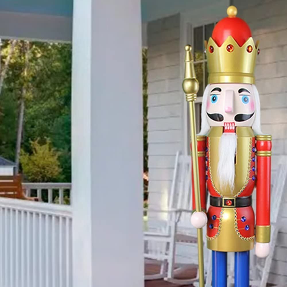YRK CDL 4feet/120cm/4ft/48inch Tall Life-Size Large/Giant Christmas Wooden Nutcracker King & Soldier Ornament/Doll/Figures Events/ShopWindow/Wedding Party/Home & Commercial Decoration, YK01