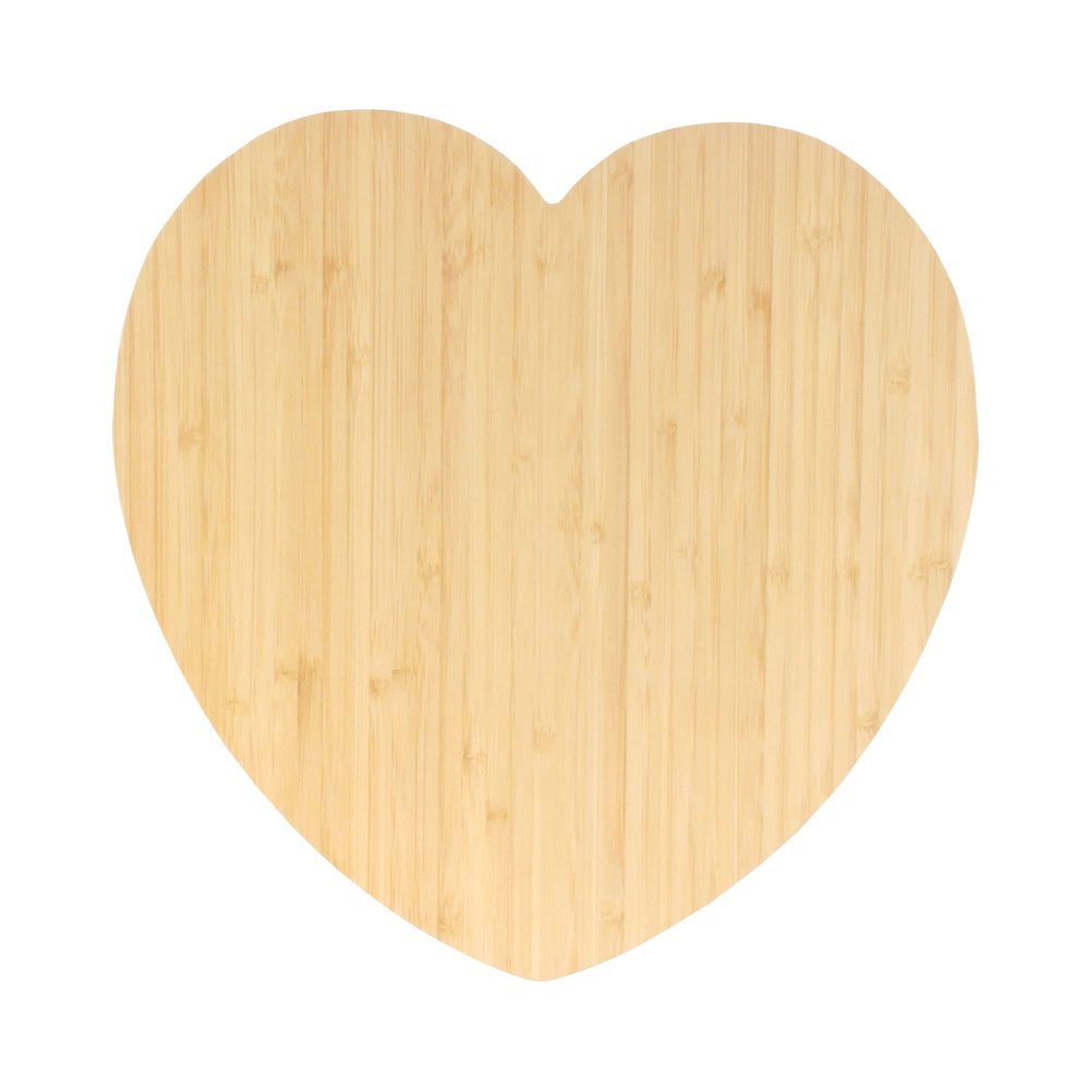 BambooMN Heart-Shaped Bamboo Serving and Cutting Board, 12" x 12" x 0.75" - 1 Piece