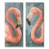 Stupell Industries Pink Flamingo Pair Watercolor Animal Portrait, Design by Emma Caroline Canvas Wall Art, 2pc, Each 10 x 24 view 1