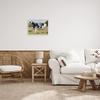 Stupell Industries Dairy Farm Cow Grazing Country Cattle Traditional Painting, Design by Melissa Wang White Framed Wall Art, 20 x 16, Green view 2