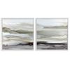 Stupell Industries Abstract Watercolor Wave Interpretation Grey Brown Fluid Movement, Design by Carol Robinson White Framed Wall Art, 2pc, Each 17 x 17 view 1