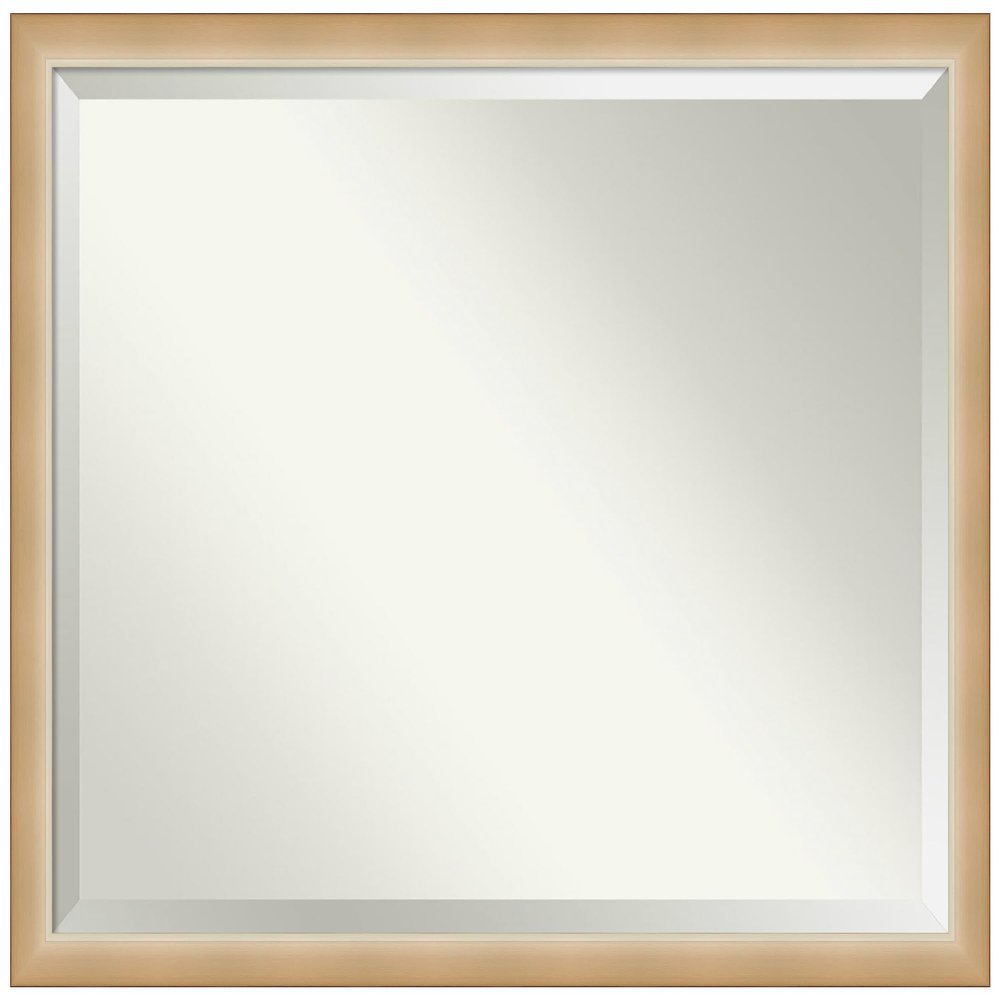 Amanti Art Gold Bathroom Mirror for Over Sink, 33x43 Eva Ombre Gold Narrow Rectangle Vanity Mirror, X-Large Modern Frame, Hangs Horizonally and Vertically, Bathroom Wall Decor, Beveled Edge