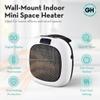 Good Housekeeping Wall-Mount Indoor Mini Space Heater w/ Thermostat & Remote, 750W, White view 4