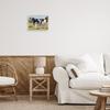 Stupell Industries Dairy Farm Cow Grazing Country Cattle Traditional Painting, Design by Melissa Wang White Framed Wall Art, 14 x 11, Green view 2