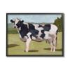 Stupell Industries Dairy Farm Cow Grazing Country Cattle Traditional Painting, Design by Melissa Wang Black Framed Wall Art, 20 x 16, Green view 1