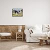 Stupell Industries Dairy Farm Cow Grazing Country Cattle Traditional Painting, Design by Melissa Wang Black Framed Wall Art, 20 x 16, Green view 2