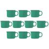 10 Bijou Ceramic Campfire Coffee Mugs Set, 8 oz. - Ceramic, Speckled, Sturdy, C-Handle - Mint view 1