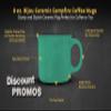 10 Bijou Ceramic Campfire Coffee Mugs Set, 8 oz. - Ceramic, Speckled, Sturdy, C-Handle - Mint view 3