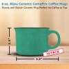 10 Bijou Ceramic Campfire Coffee Mugs Set, 8 oz. - Ceramic, Speckled, Sturdy, C-Handle - Mint view 4