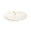 10"D Set of 4 White Porcelain Dinner Plates with Gold Design view 1