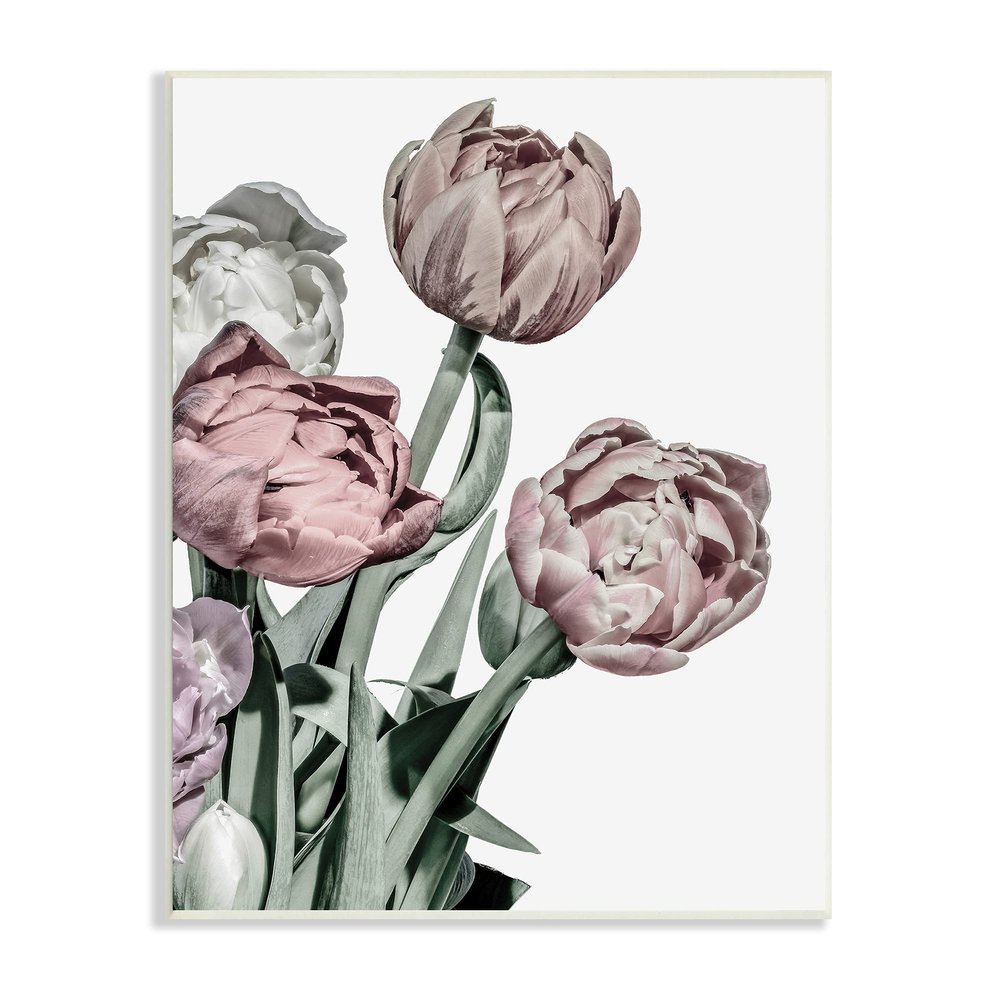 Stupell Industries Bold Globeflower Floral Bouquet Vintage Faded Tones, Design by Malerifabrikken Wall Plaque, 10 x 15, White