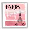 Stupell Industries Paris Bonjour French Eiffel Tower Abstract Pink Stripes view 1