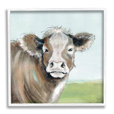 Stupell Industries Big Ear Farm Cattle Countryside Cow Fluffy Hair