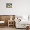 Stupell Industries Dairy Farm Cow Grazing Country Cattle Traditional Painting, Design by Melissa Wang Black Framed Wall Art, 14 x 11, Green view 2