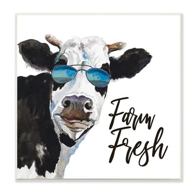 Stupell Industries Farm Fresh Funny Dairy Cow Phrase Aviator Shades