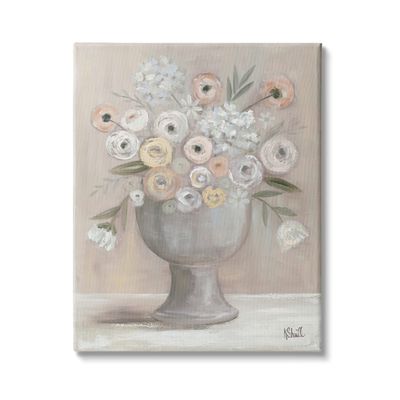 Stupell Industries Classic Ranunculus Floral Bouquet Contemporary Flower Still Life, Design by Kate Sherrill Canvas Wall Art, 16 x 20, Beige