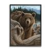 Stupell Industries Brown Bears Rustic Animal Family Tree Forest Lake view 1