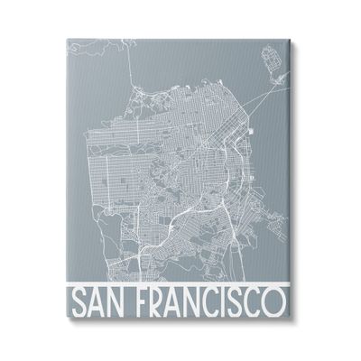 Stupell Industries San Francisco Geometric Street City Map California Transportation