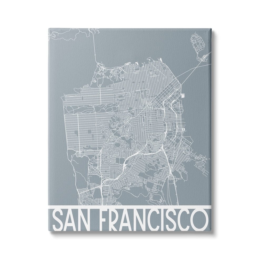 Stupell Industries San Francisco Geometric Street City Map California Transportation