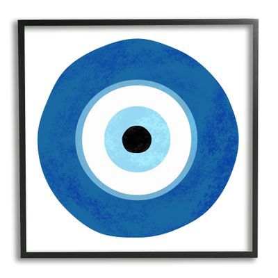 Stupell Industries Eye Centric Bold Blue Abstract Circular Dominant Shapes