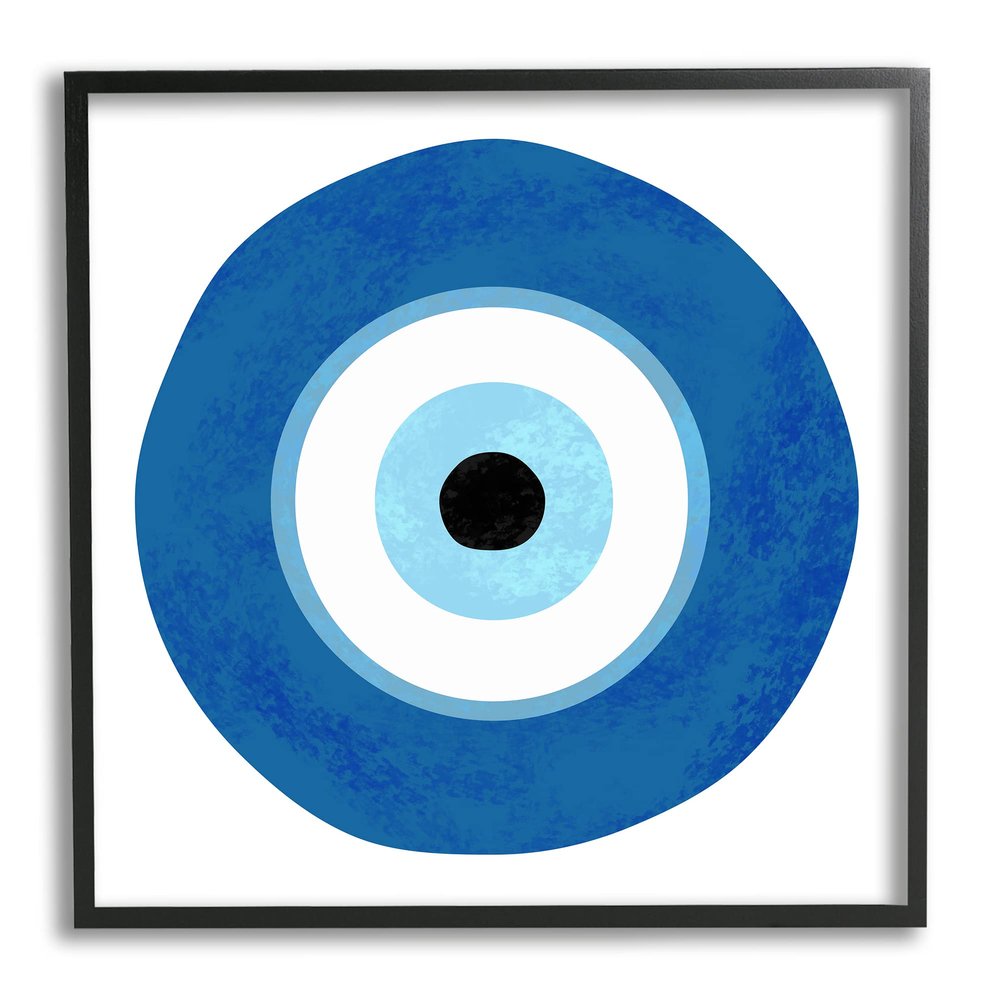 Stupell Industries Eye Centric Bold Blue Abstract Circular Dominant Shapes