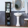 Spirich Slim Bathroom Storage Cabinet, Tall Narrow Cabinet with Door and Shelves, Freestanding Linen Tower (Espresso) view 2