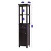 Spirich Slim Bathroom Storage Cabinet, Tall Narrow Cabinet with Door and Shelves, Freestanding Linen Tower (Espresso) view 3