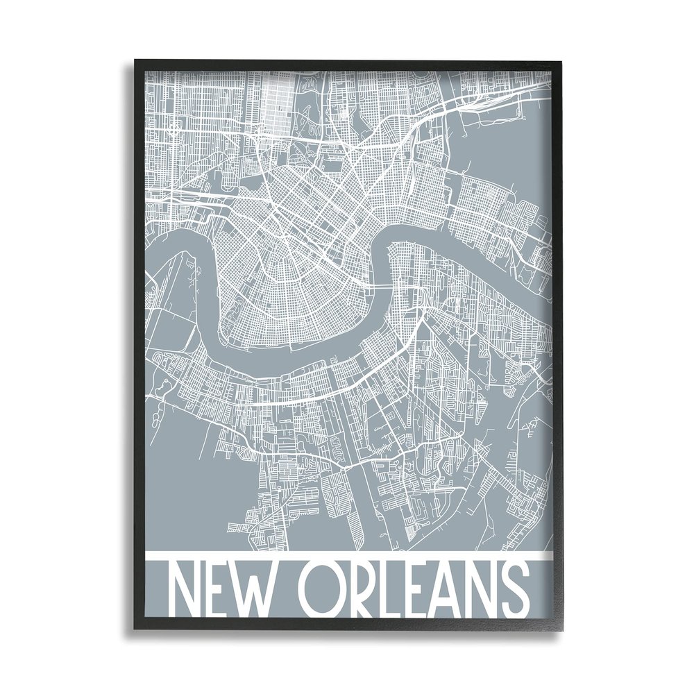 New Orleans City Map Geometric Streets Transportation Louisiana