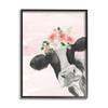 Stupell Industries Dairy Farm Cow Watercolor Portrait Pink Floral Crown, Design by Lucille Price Black Framed Wall Art, 11 x 14