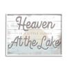 Stupell Industries Heaven's Closer at The Lake Phrase Sunrise Waves, Design by Daphne Polselli White Framed Wall Art, 20 x 16 view 1