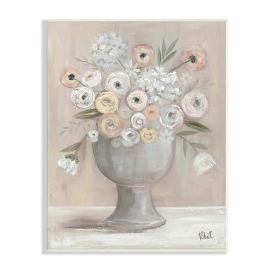 Stupell Industries Classic Ranunculus Floral Bouquet Contemporary Flower Still Life, Design by Kate Sherrill Wall Plaque, 10 x 15, Beige