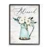 Stupell Industries Blessed Phrase Vintage Farm Can White Flower Bouquet view 1