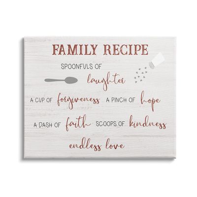 Stupell Industries Family Recipe Happiness Motivational Phrases Kitchen Puns