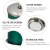 Hemoton Bacon Grease Container with Strainer 1.3L Stainless Steel Oil Can Oil Pot Bacon Grease Saver with Strainer Oil Storage Container for Cooking Oil, Fat and Frying Oil Ghee view 4