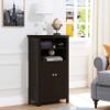 Spirich Bathroom Storage Cabinet, Floor Wood Cabinet with Doors and Adjustable Shelves, Freestanding Entryway Cabinet Organizer (Espresso) view 1