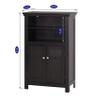 Spirich Bathroom Storage Cabinet, Floor Wood Cabinet with Doors and Adjustable Shelves, Freestanding Entryway Cabinet Organizer (Espresso) view 2