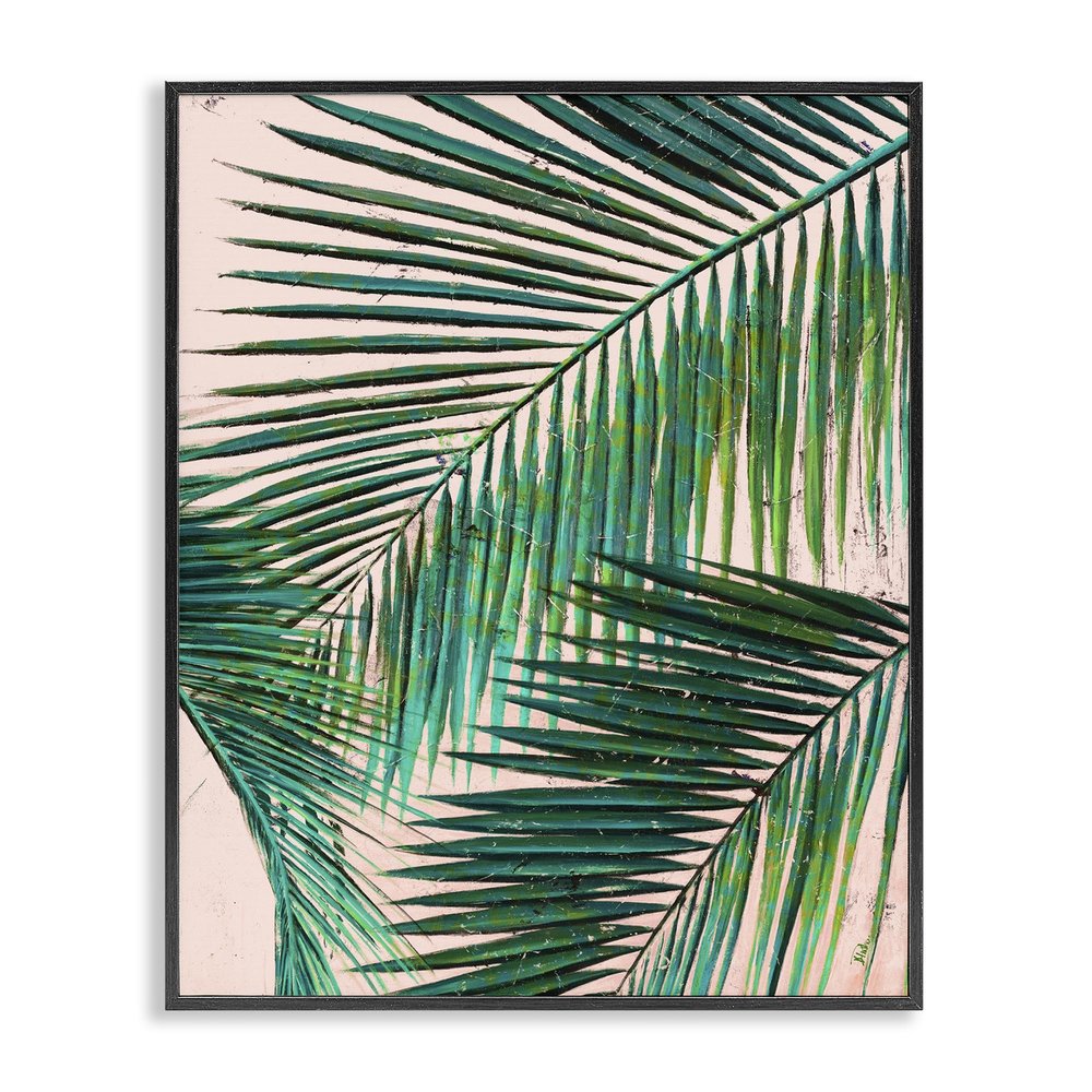 Tropical Fronds Botanical, 11 x 14 Inch Framed Gicle Print