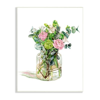 Stupell Industries Morning Dew Floral Bouquet Ranunculus Flower Green Foliage