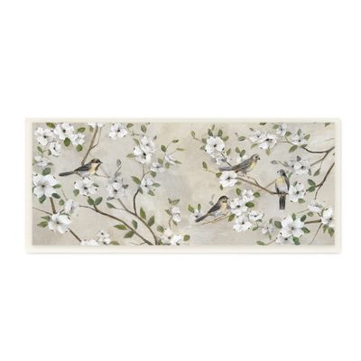 Stupell Industries Country Birds Soft White Floral Blossom Tree Branches