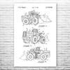 Tractor Loader Poster Print, Carpenter Gift, Construction Worker, Foreman Gift, Structural Engineer, Contractor Gift Black & White (24 inch x 36 inch) view 1