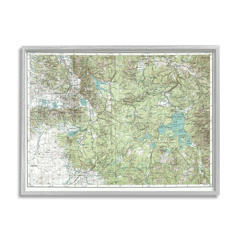 Stupell Industries Yellowstone National Park Continental Divide Map Forest Geography