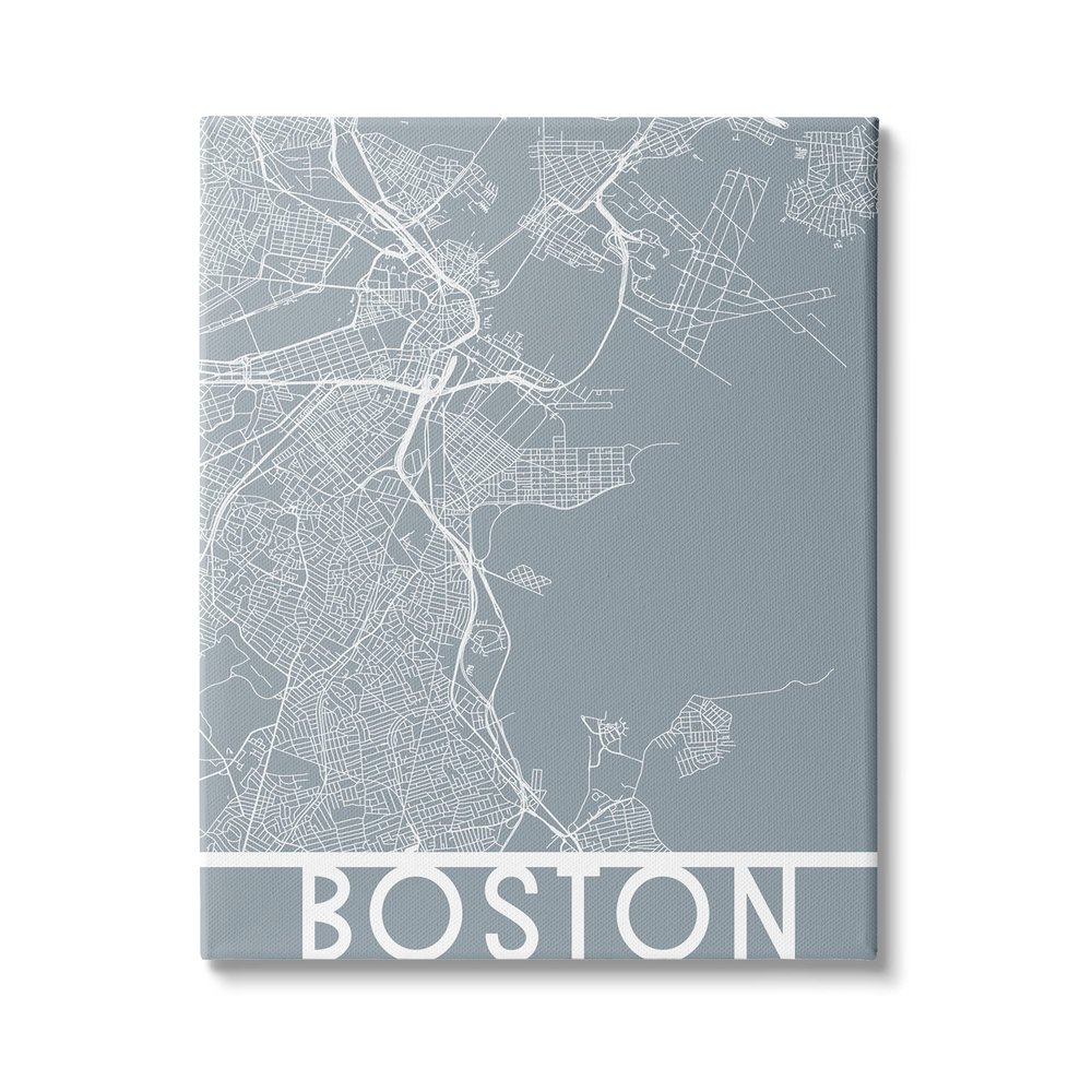 Stupell Industries Boston City Street Outline Urban Massachusetts Transportation Grid