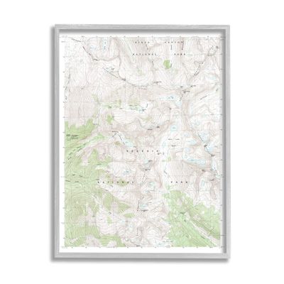 Stupell Industries Kings Canyon Sequoia National Park Topographic Map Geography