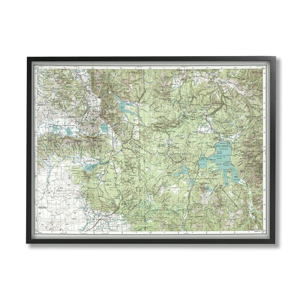 Stupell Industries Yellowstone National Park Continental Divide Map Forest Geography